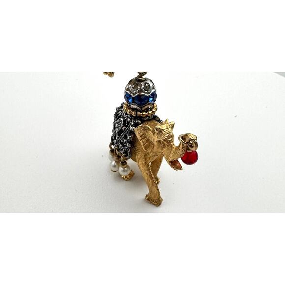 Vintage 1960s Napier Figural Maharaja Elephant Charm Bracelet - Picture 6 of 8